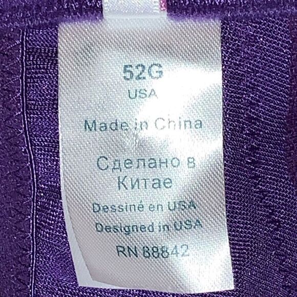 Vintage Anoureuse Women’s 52G Purple‎ Lace Detail Full Cup Bra Bralette - Picture 5 of 7